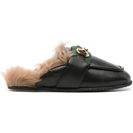 Gucci slippers con morsetto - nero