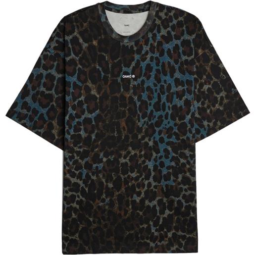 OAMC t-shirt con stampa leopard game - nero