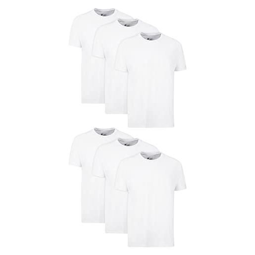 Hanes men's 6-pack freshiq crew t-shirt, white, x-large