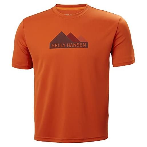 Helly Hansen uomo maglietta hh tech grafica, l, pattuglia arancione