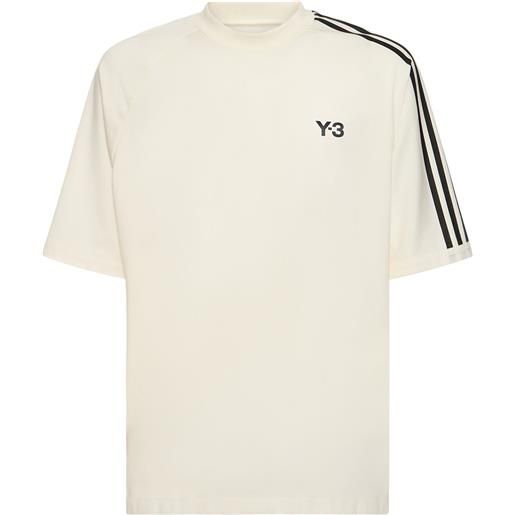 Y-3 t-shirt 3-stripe in cotone con logo