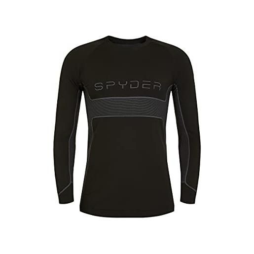 Spyder momentum-maglia intima girocollo t-shirt, nero, x-large uomo