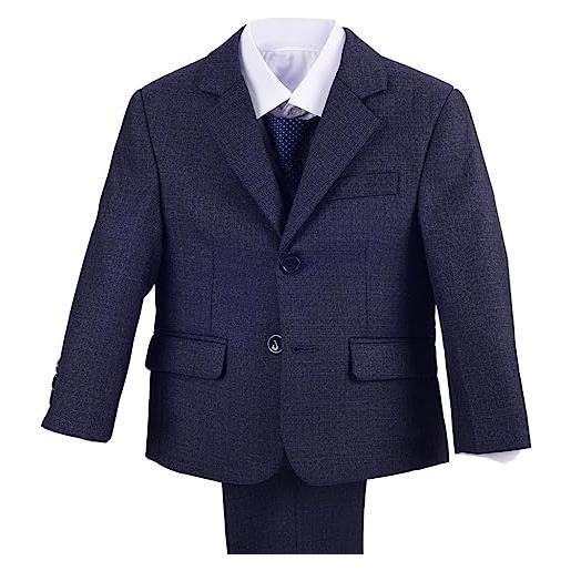 Lito Angels completo smoking elegante abiti e giacche per bambino taglia 4 anni, blu navy (etichetta in tessuto 48)