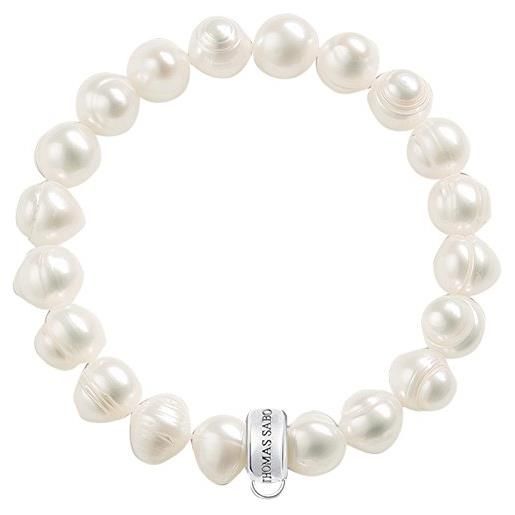 Thomas Sabo charm club bracciale da donna, argento 925 e perla, misura l