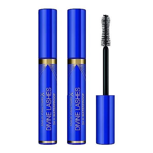 MAXFACTOR max factor divine lashes mascara waterproof effetto volumizzante ciglia con applicatore ultra morbido colore nero - 2 mascara