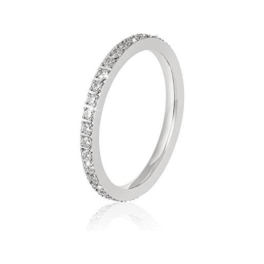 GD GOOD.designs EST. 2015 anello di zirconia 56 argento per donna - impermeabile - anello di fidanzamento i anello a clip per donna in confezione regalo