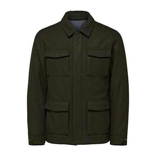 Selected field wool jacket 16068168 olive night