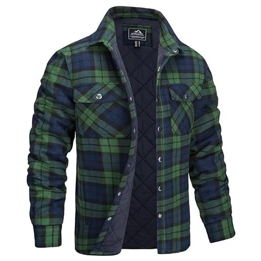 Alloaone men's plaid flannel warm thick long sleeve winter shirt jacket quilted lined autumn windproof coats f9-en8 xxl