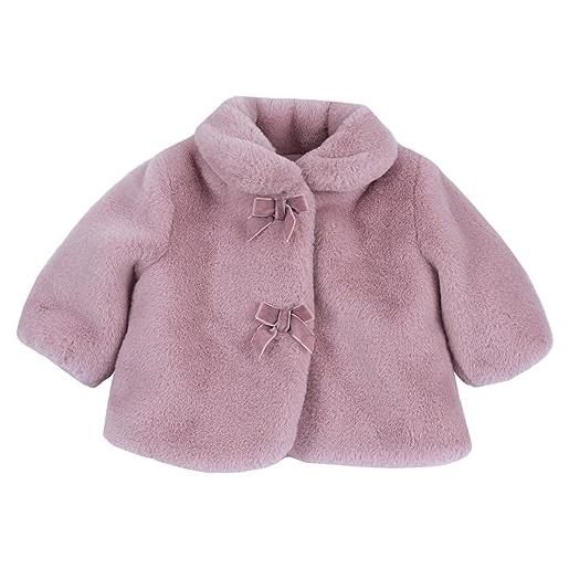 Chicco, giubbotto pelliccia per neonata in tessuto morbido e caldo, rosa, 12 mesi
