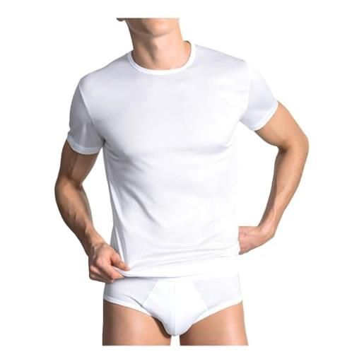 Liabel maglietta intima uomo cotone girocollo - maglia uomo in cotone pettinato - maglia intima uomo cotone 03828 1023 (3 pezzi bianco, m)