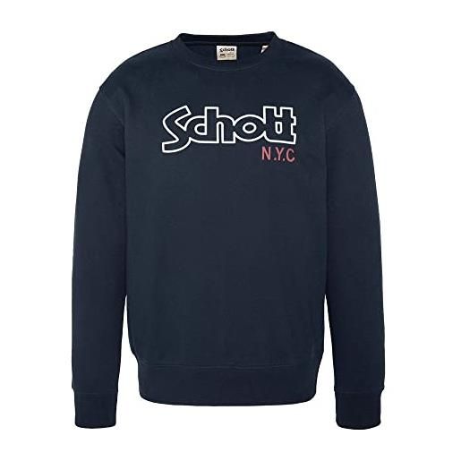 Schott NYC schott sweat homme vintage felpa, blu marino, l uomo