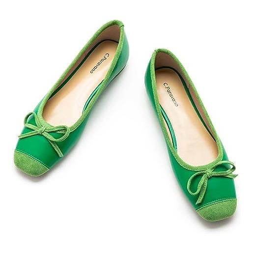 C.Paravano ballerinas donna i scarpe da balletto classiche (41, verde)