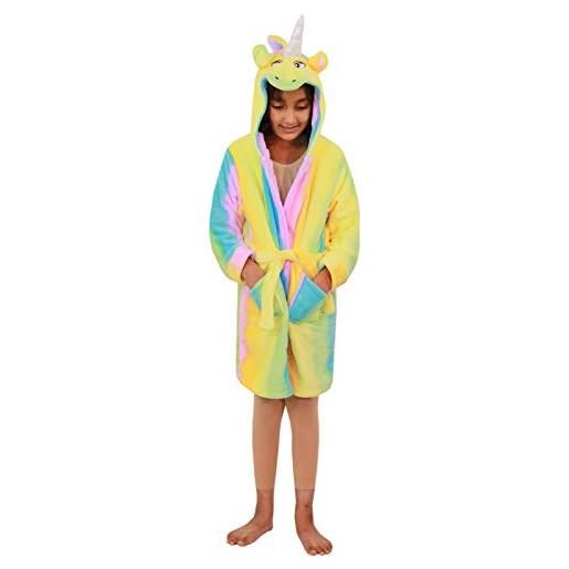 A2Z 4 Kids bambini ragazze ragazzi accappatoio novità 3d arcobaleno nuovo animale - bathrobe unicorn 121 rainbow_9-10