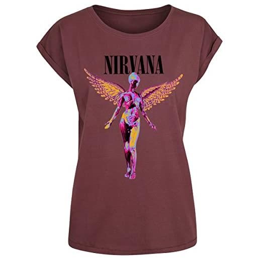 Nirvana in utero donna t-shirt rosso l 100% cotone regular