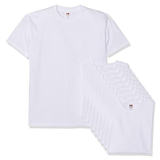 Fruit of the Loom super premium short sleeve t-shirt, bianca, l (pacco da 10) uomo