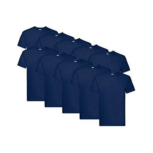 Fruit of the Loom maglietta a maniche corte da uomo premium, in confezione da 10, blu navy, xxl