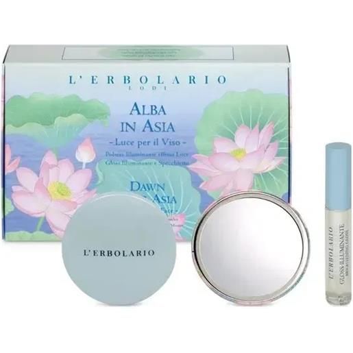 L'Erbolario alba in asia kit make up lipgloss 7 ml + polvere illuminante 8,5 g