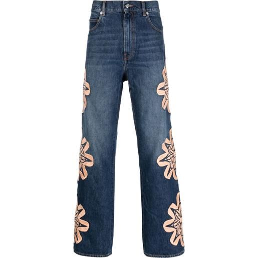 BLUEMARBLE jeans svasati con ricamo a fiori