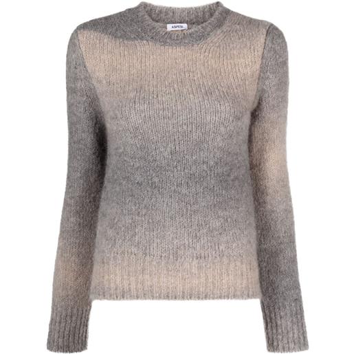 ASPESI maglione girocollo con dettaglio a contrasto - grigio