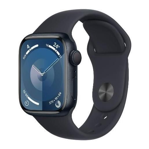 Apple smartwatch Apple watch series 9 gps 41mm cassa in alluminio con cinturino sportivo s/m mezzanotte [mr8w3ql/a]