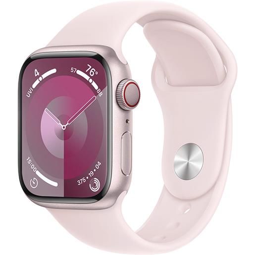 Apple smartwatch Apple watch series 9 gps + cellular 41mm cassa in alluminio con cinturino sportivo s/m rosa confetto [mrhy3ql/a]