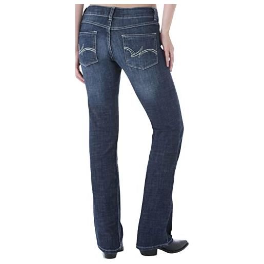 Wrangler jeans taglio stivali a vita media, blu, 11w / 32l donna