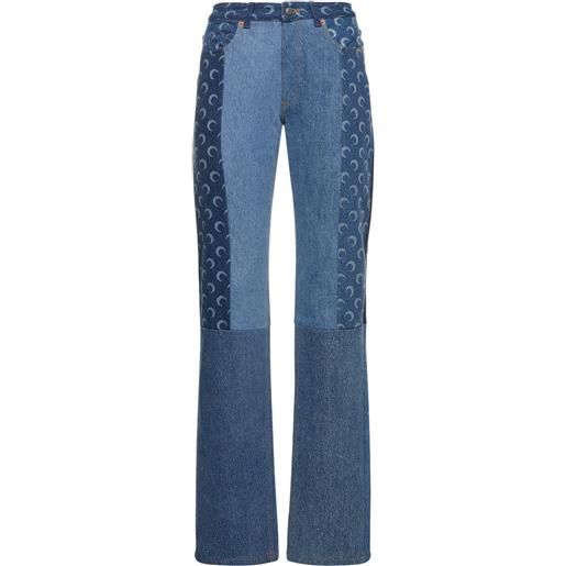 MARINE SERRE jeans larghi moon in denim patchwork