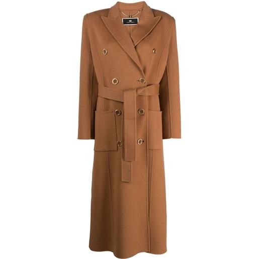 Elisabetta Franchi cappotto con cintura daily - marrone