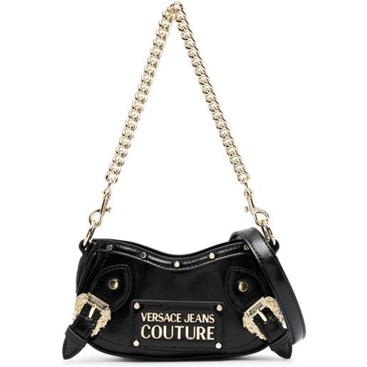 Versace Jeans Couture borsa a spalla con borchie - nero