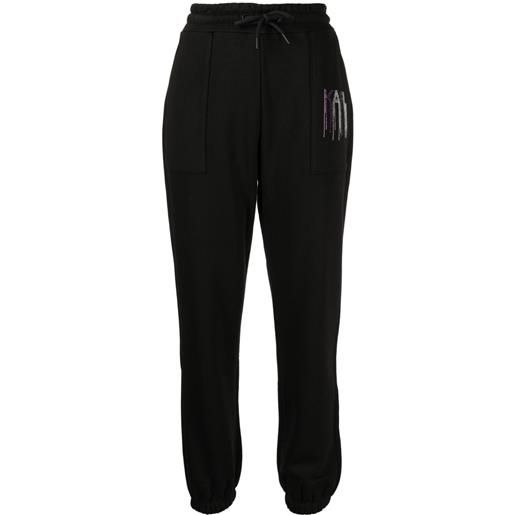 Karl Lagerfeld pantaloni sportivi con strass - nero
