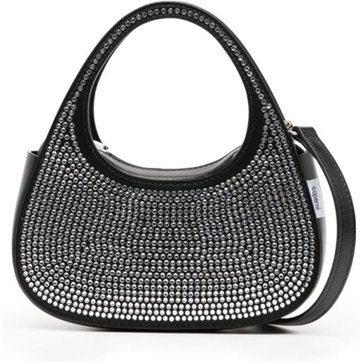 Coperni borsa swipe mini con cristalli - nero