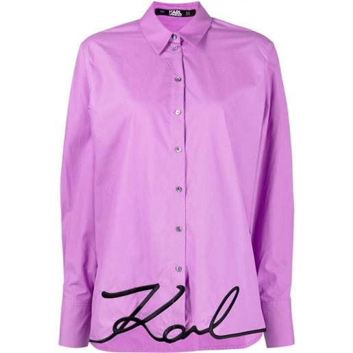 Karl Lagerfeld camicia con ricamo - viola