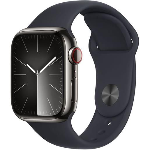 Apple watch series 9 gps+cellular stainless steel 41 mm nero m-l