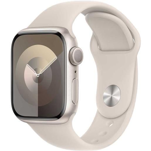 Apple series 9 gps sport 41 mm watch beige m-l