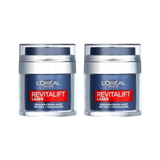 L'Oréal Paris revitalift laser pressed-cream night cofanetti 2x crema notte per il viso 50 ml per donna