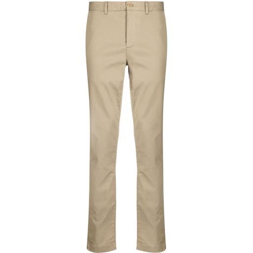 Lacoste pantaloni slim con applicazione - marrone