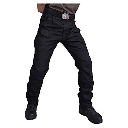 ORANDESIGNE pantaloni militari da combattimento tattico da uomo, pantaloni da lavoro cargo da lavoro all'aperto pantaloni da lavoro in cotone b nero m