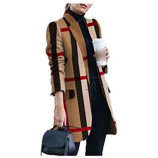 LaiYuTing cappotto di lana con colletto alla coreana stampato moda autunno/inverno nuovo stile