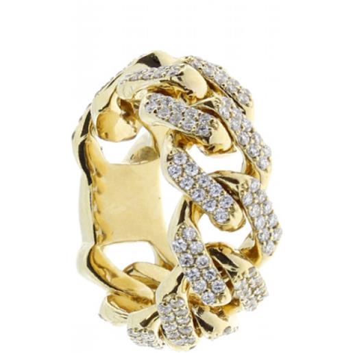 Damiani anello groumette oro giallo e diamanti