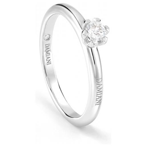 Damiani anello solitario luce new platino e diamanti 0,153 ct g vs