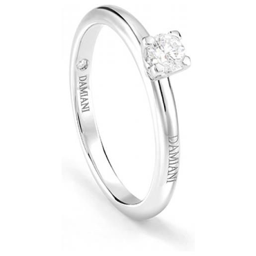 Damiani anello solitario luce new platino e diamanti 0,153 ct g vs