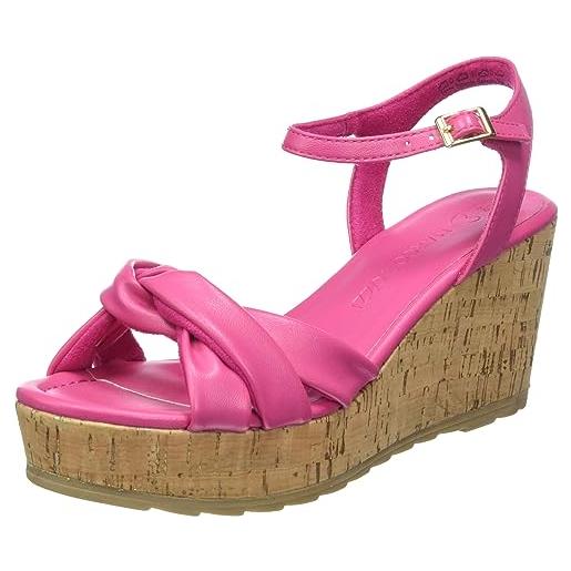 MARCO TOZZI donna 2-2-28351-20, sandali con zeppa, rosa acceso, 41 eu