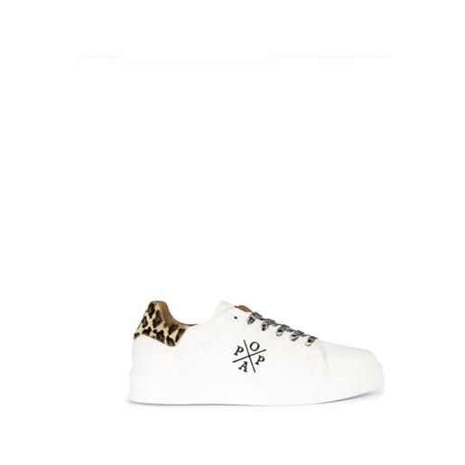 POPA sneaker vicort animal pelle, scarpe da ginnastica donna, bianco, 38 eu