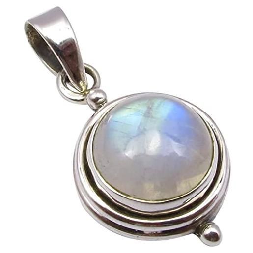 Unique Gems ciondolo classico da donna pietra di luna 2.1 ct in argento 925 qualità come gioielliere