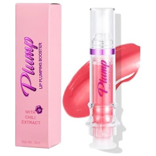 Hehimin plump lip plumper - lip plumping booster gloss - plumper looking lips - lip plumping booster lip gloss glossy lipstick, long lasting smooth lipstick for women girls (mix 6pcs)