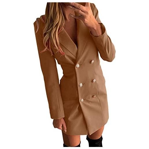 MJGkhiy donna giacca da abito blazer aperto davanti giacca jacket lavoro giacca sartoriale giacca aperto davanti colletto cappotto moda cappotto cardigan giacca corta donna elegante