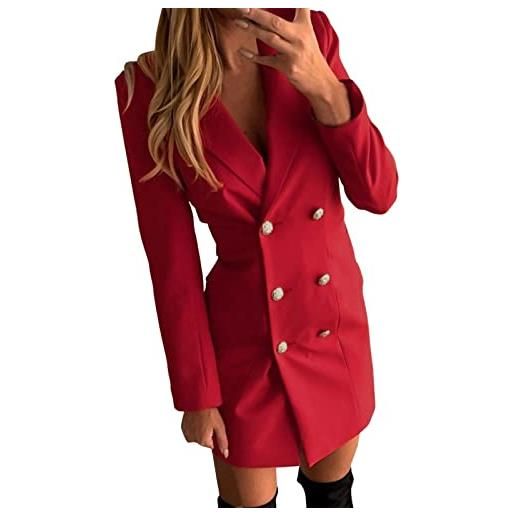MJGkhiy donna giacca da abito blazer aperto davanti giacca jacket lavoro giacca sartoriale giacca aperto davanti colletto cappotto moda cappotto cardigan giacca corta donna elegante