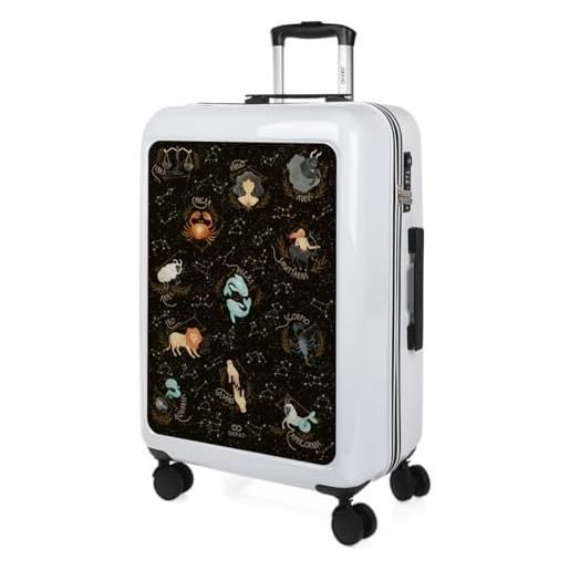 SKPAT - valigia grande e resistente, valigie eleganti, valigia da stiva robusta, trolley spazioso, valigie trolley in offerta 133665, zodiaco bianco