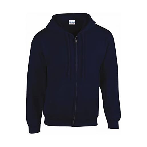 Gildan heavy blend full zip hooded sweatshirt maglia di tuta, blu navy, l unisex-adulto