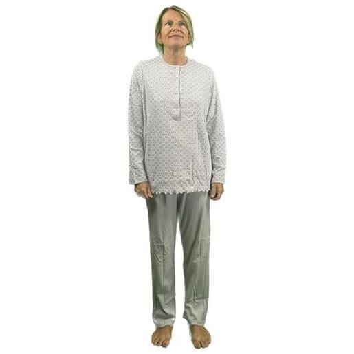 Linclalor pigiama donna in caldo cotone stampato art. 92883-58, grigio